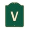 Signmission Designer Series Sign W/ Letter V, Green & Tan Heavy-Gauge Aluminum Sign, 24" x 18", G-1824-22922 A-DES-G-1824-22922 - alternate 1